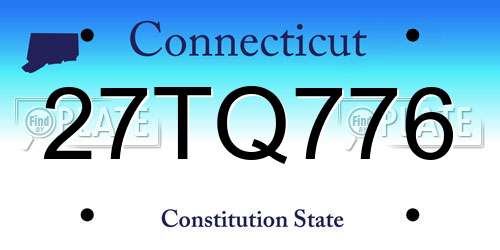 27TQ776 Connecticut License Plate