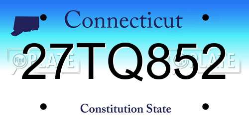 27TQ852 Connecticut License Plate