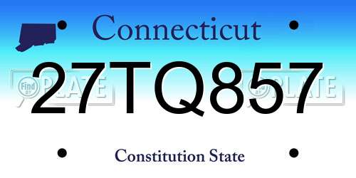 27TQ857 Connecticut License Plate