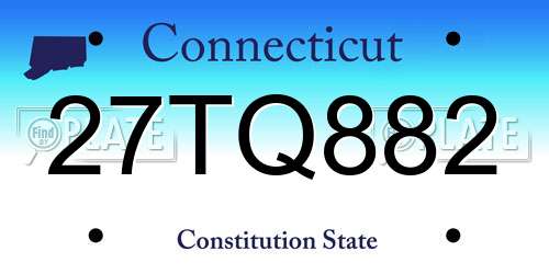 27TQ882 Connecticut License Plate