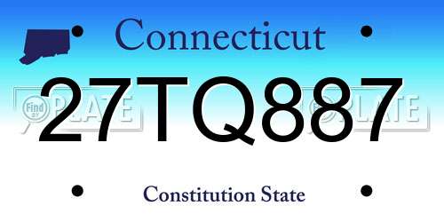 27TQ887 Connecticut License Plate
