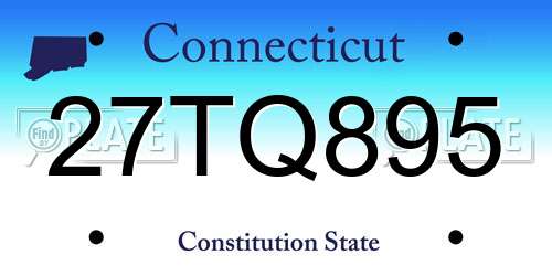 27TQ895 Connecticut License Plate