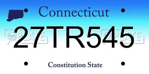 27TR545 Connecticut License Plate