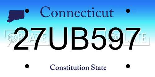 27UB597 Connecticut License Plate