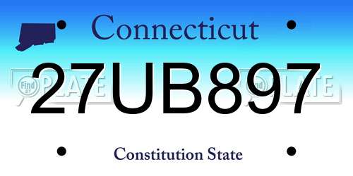 27UB897 Connecticut License Plate