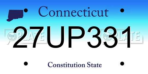 27UP331 Connecticut License Plate