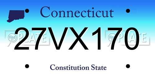 27VX170 Connecticut License Plate