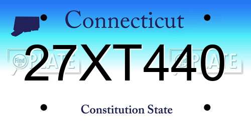 27XT440 Connecticut License Plate