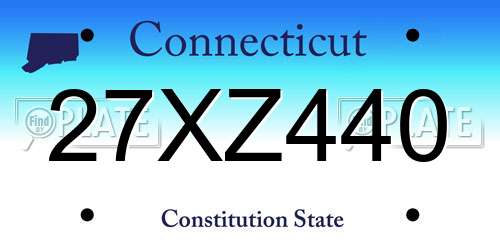 27XZ440 Connecticut License Plate