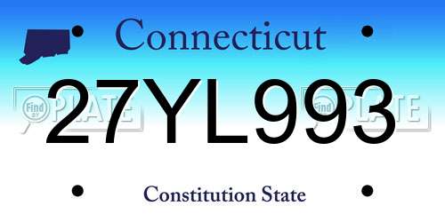 27YL993 Connecticut License Plate