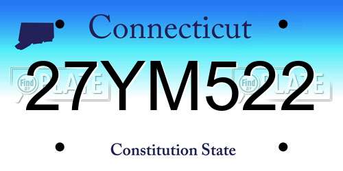 27YM522 Connecticut License Plate