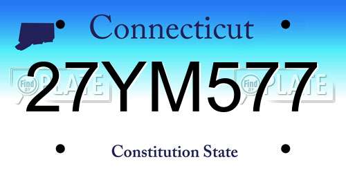27YM577 Connecticut License Plate