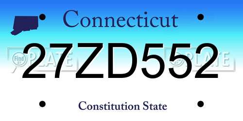 27ZD552 Connecticut License Plate