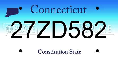 27ZD582 Connecticut License Plate