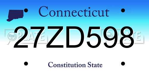 27ZD598 Connecticut License Plate