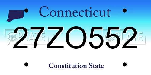 27ZO552 Connecticut License Plate