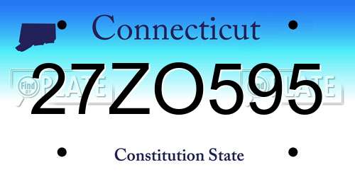 27ZO595 Connecticut License Plate