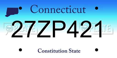 27ZP421 Connecticut License Plate