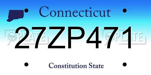 27ZP471 Connecticut License Plate