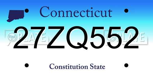 27ZQ552 Connecticut License Plate