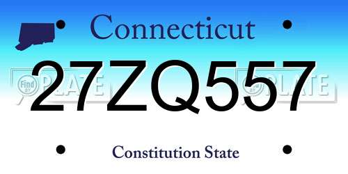 27ZQ557 Connecticut License Plate
