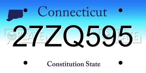 27ZQ595 Connecticut License Plate