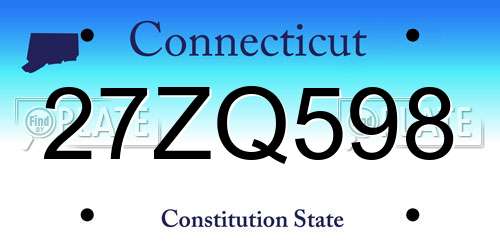 27ZQ598 Connecticut License Plate