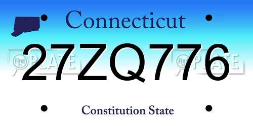 27ZQ776 Connecticut License Plate