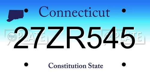 27ZR545 Connecticut License Plate