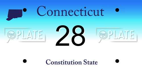 28 Connecticut License Plate