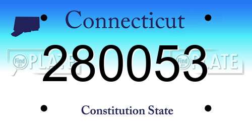 280053 Connecticut License Plate