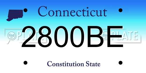 2800BE Connecticut License Plate