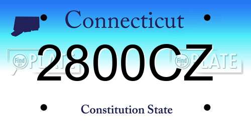 2800CZ Connecticut License Plate