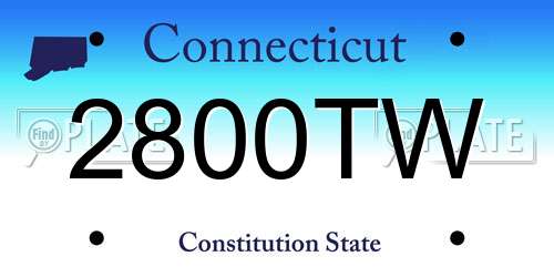 2800TW Connecticut License Plate