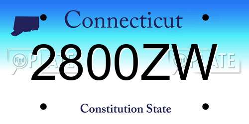 2800ZW Connecticut License Plate