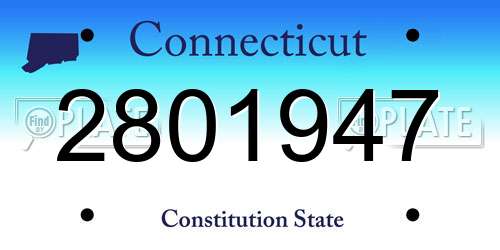 2801947 Connecticut License Plate