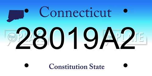 28019A2 Connecticut License Plate