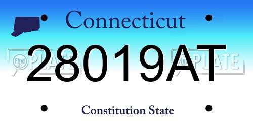 28019AT Connecticut License Plate