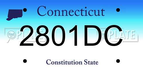 2801DC Connecticut License Plate
