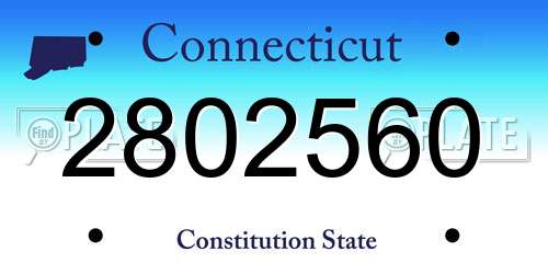 2802560 Connecticut License Plate