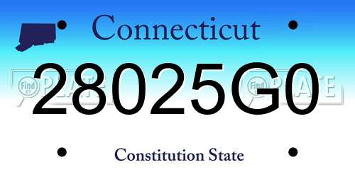 28025G0 Connecticut License Plate
