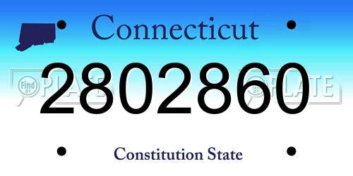 2802860 Connecticut License Plate