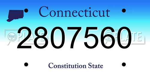 2807560 Connecticut License Plate