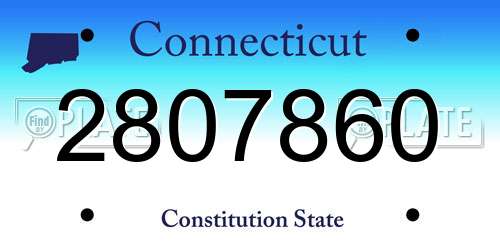2807860 Connecticut License Plate