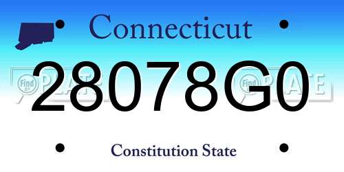 28078G0 Connecticut License Plate