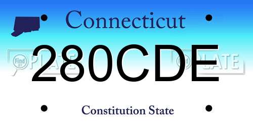 280CDE Connecticut License Plate