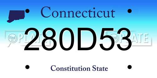 280D53 Connecticut License Plate