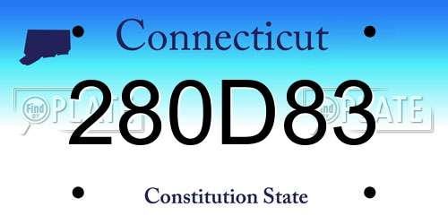 280D83 Connecticut License Plate