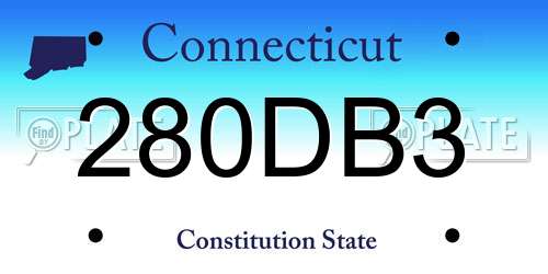 280DB3 Connecticut License Plate