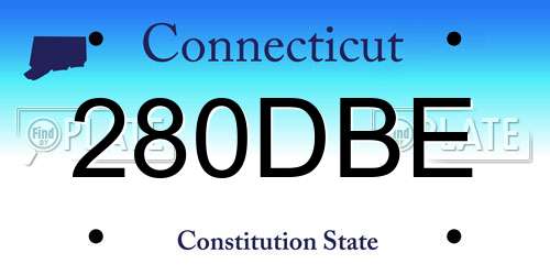 280DBE Connecticut License Plate